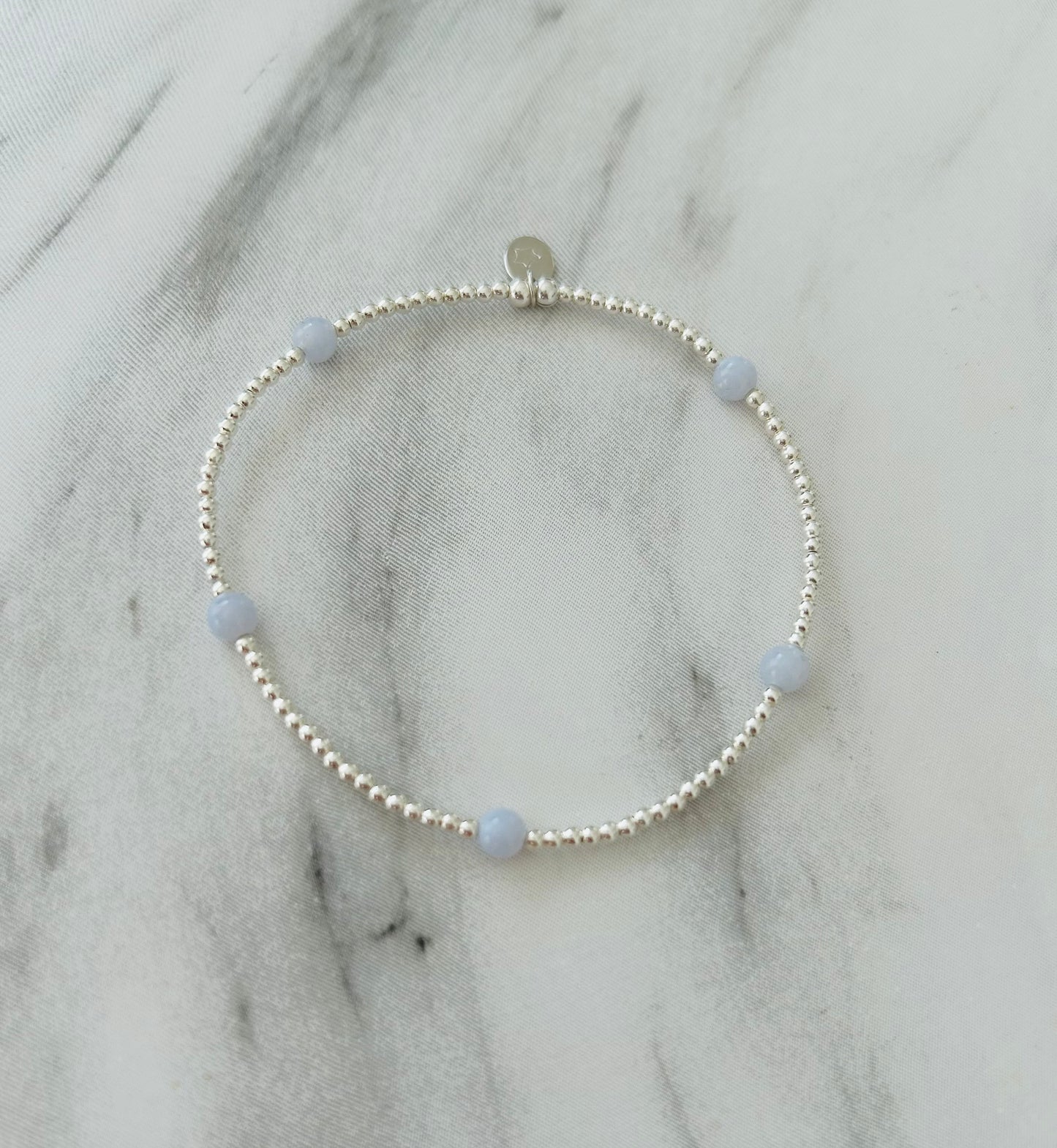 Blue Lace Agate Stacking Bracelet