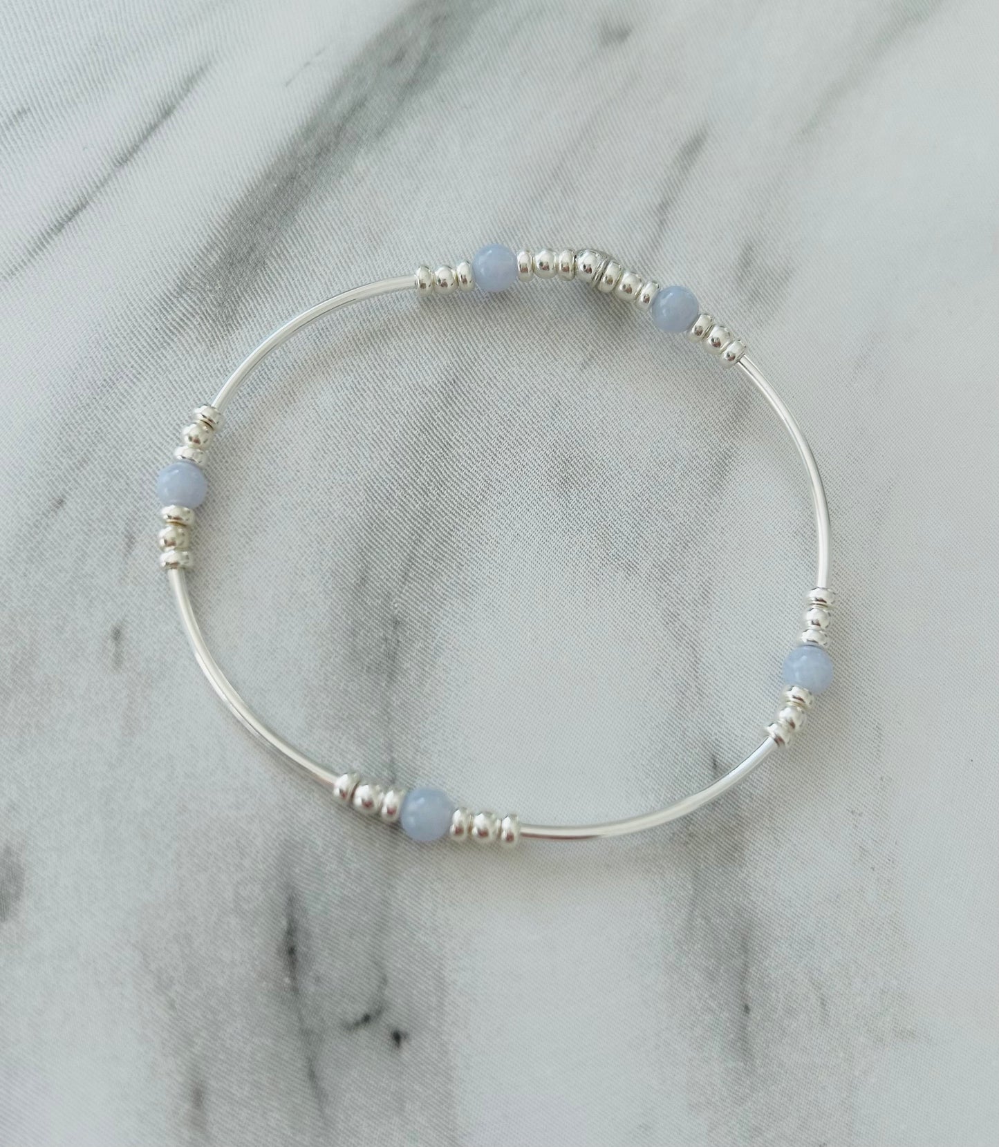 Blue Lace Agate Bangle