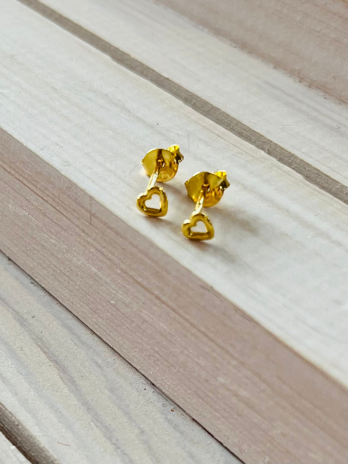 Open Heart Gold Studs