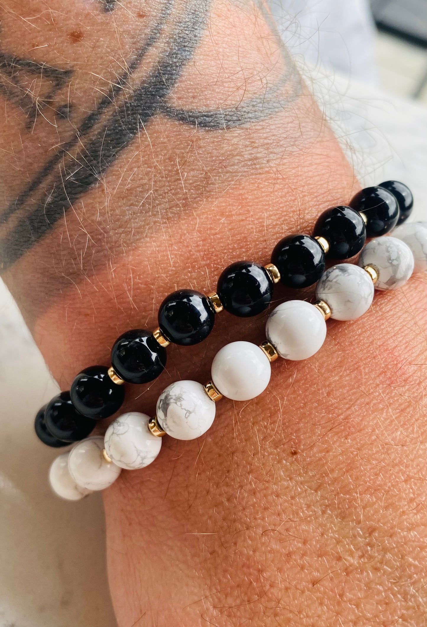 Men’s White Marble Howlite Bracelet