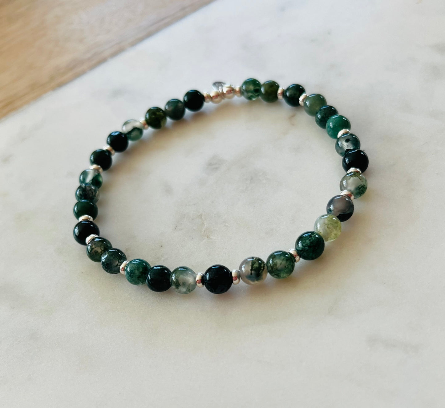 Men’s Green Moss Agate Bracelet