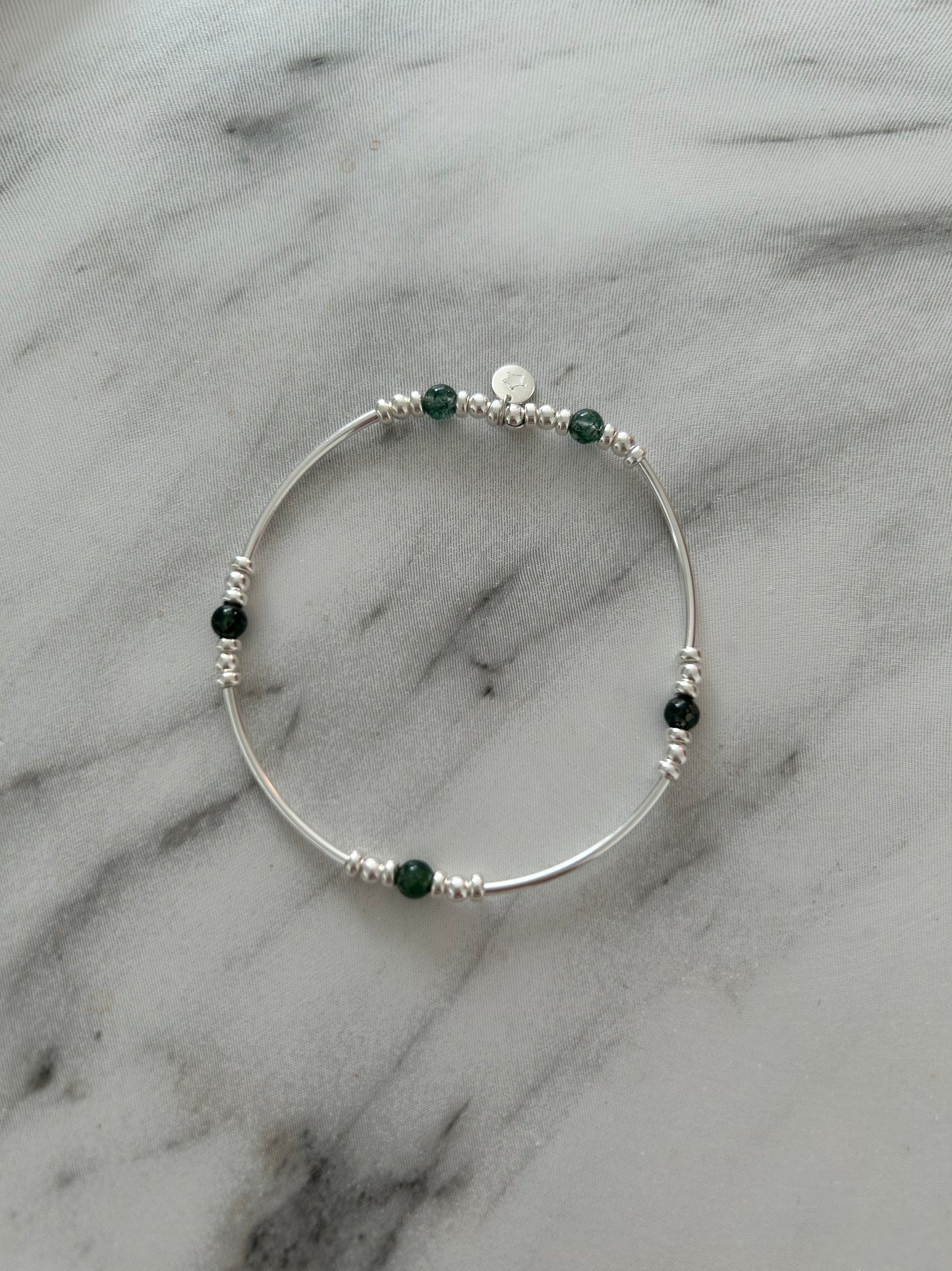 Green Moss Agate Bangle