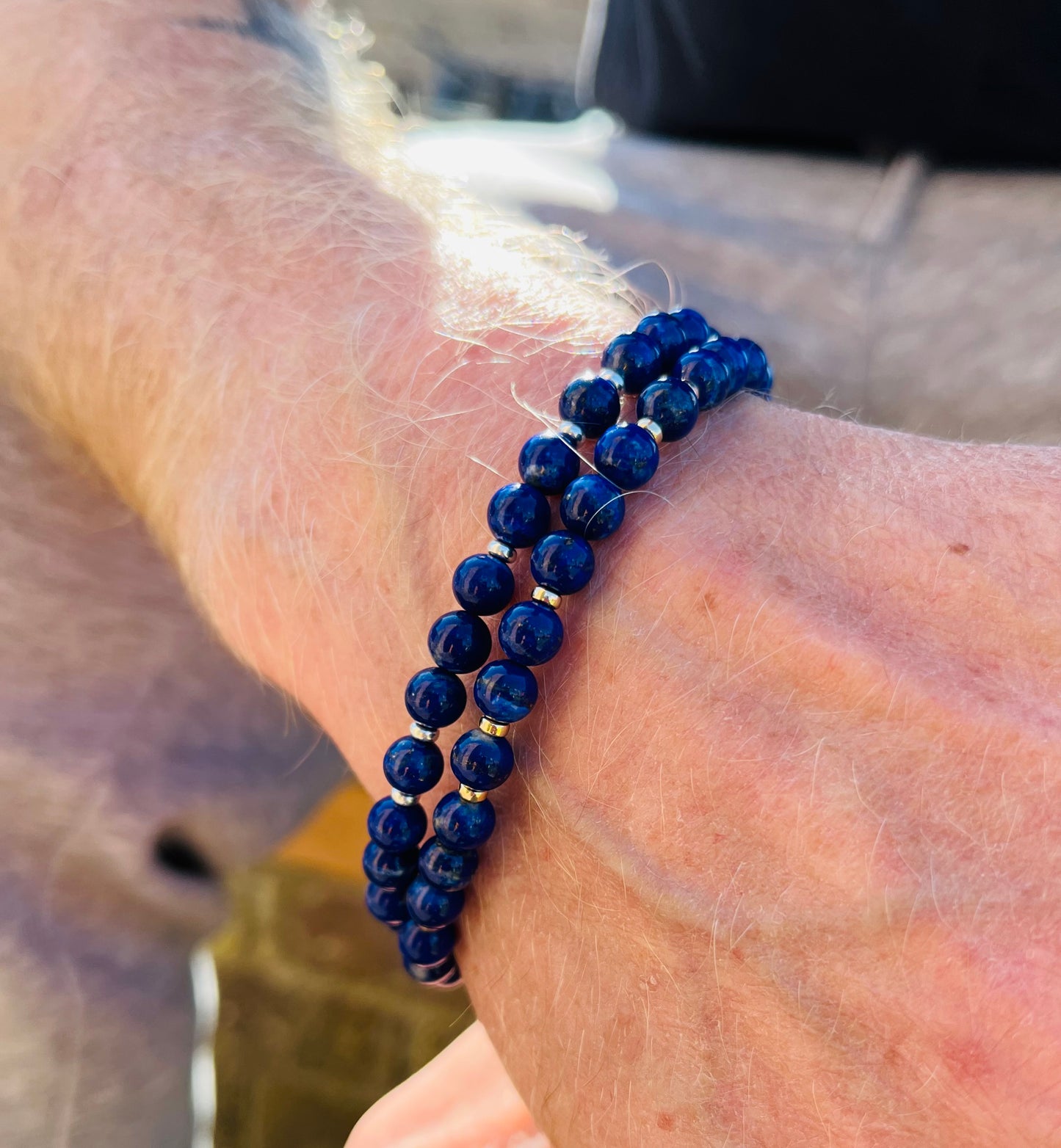 Mens Lapis Lazuli Bracelet