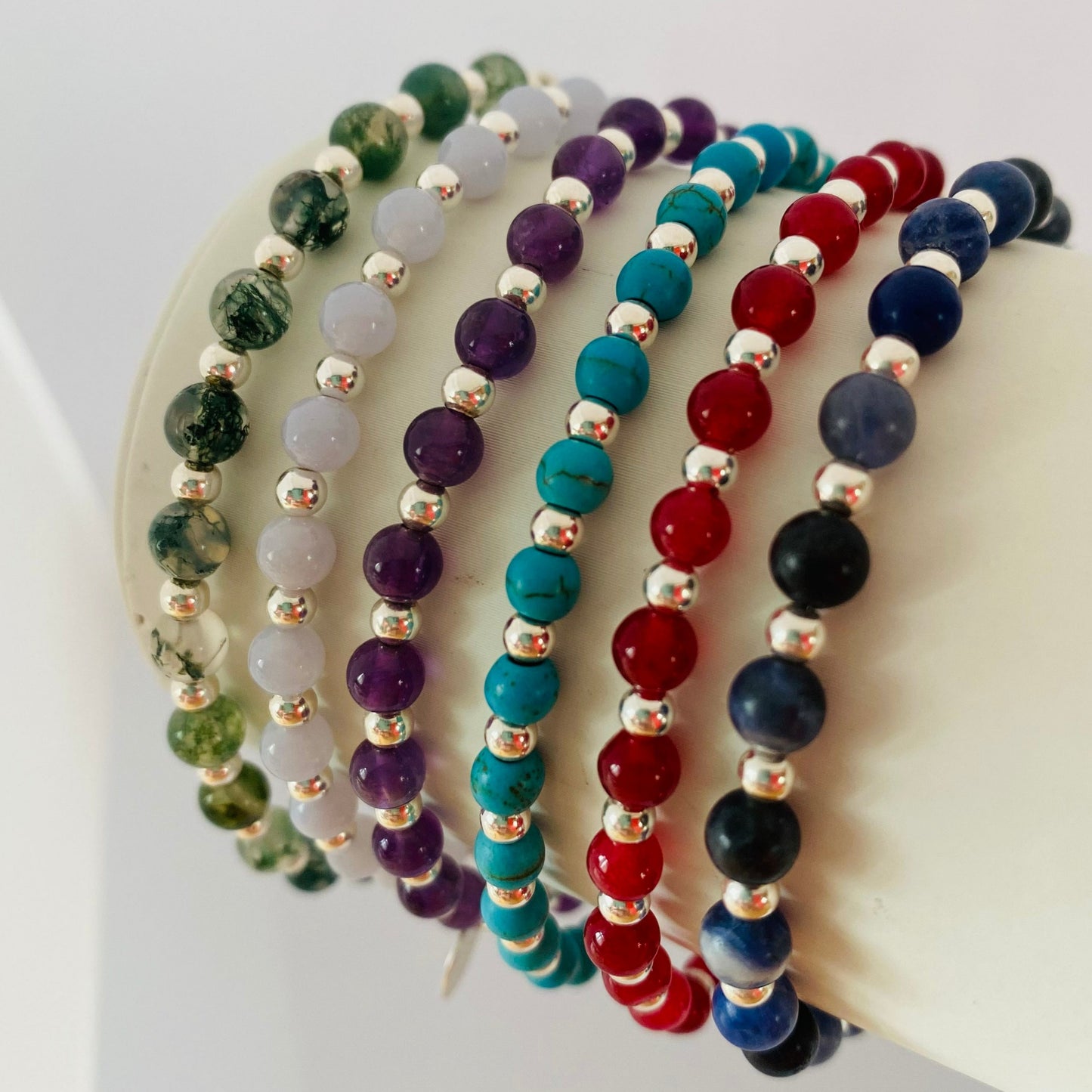 Precious Gemstone Stacking Bracelet
