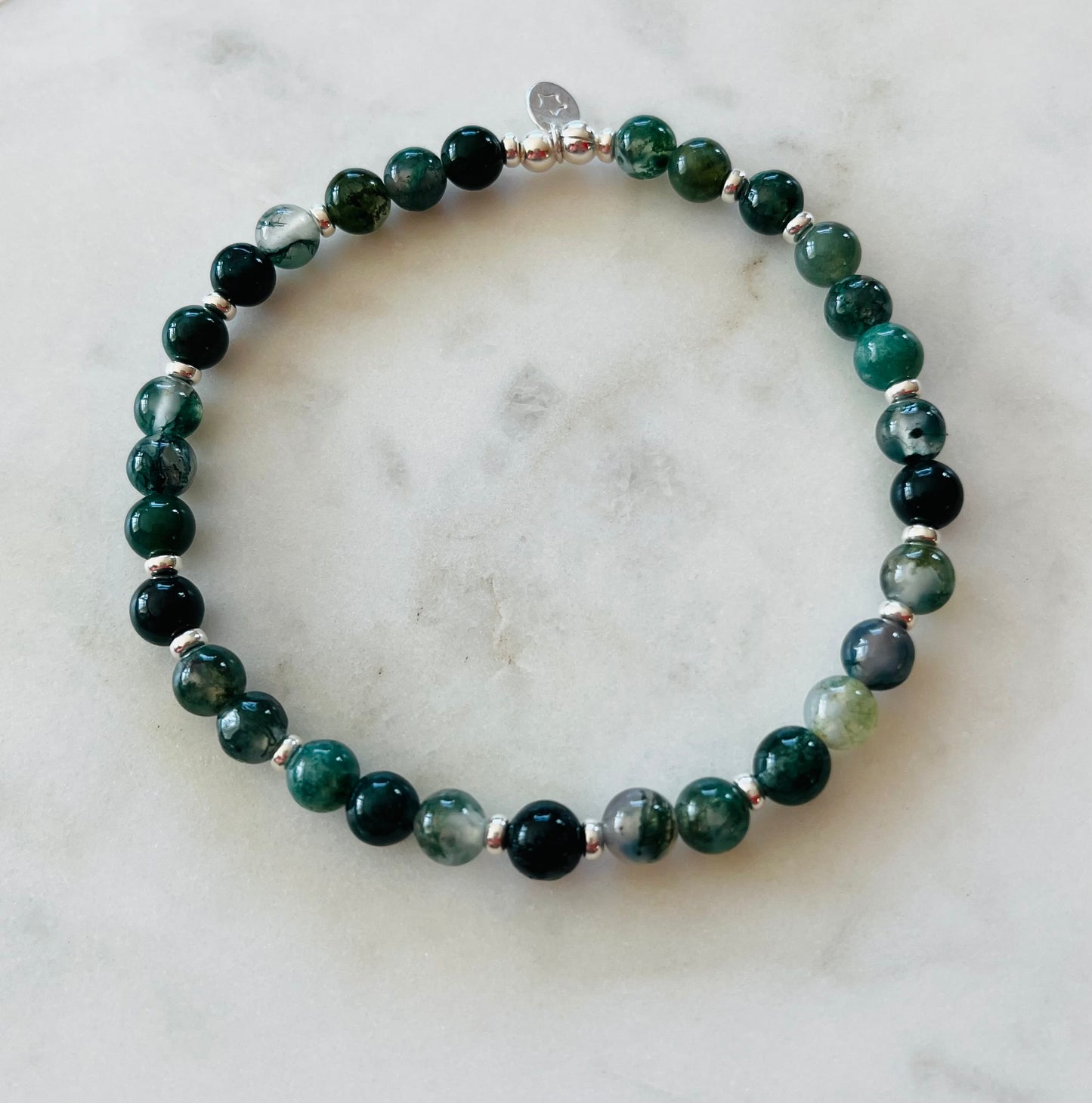 Men’s Green Moss Agate Bracelet