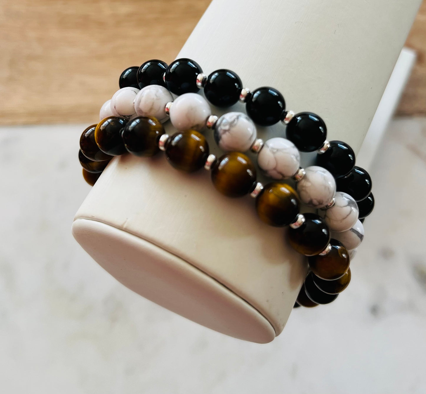 Men’s White Marble Howlite Bracelet