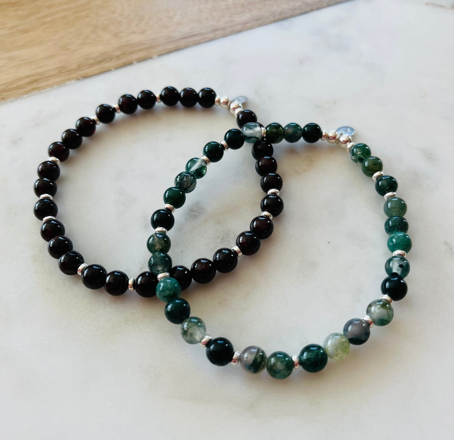 Men’s Green Moss Agate Bracelet