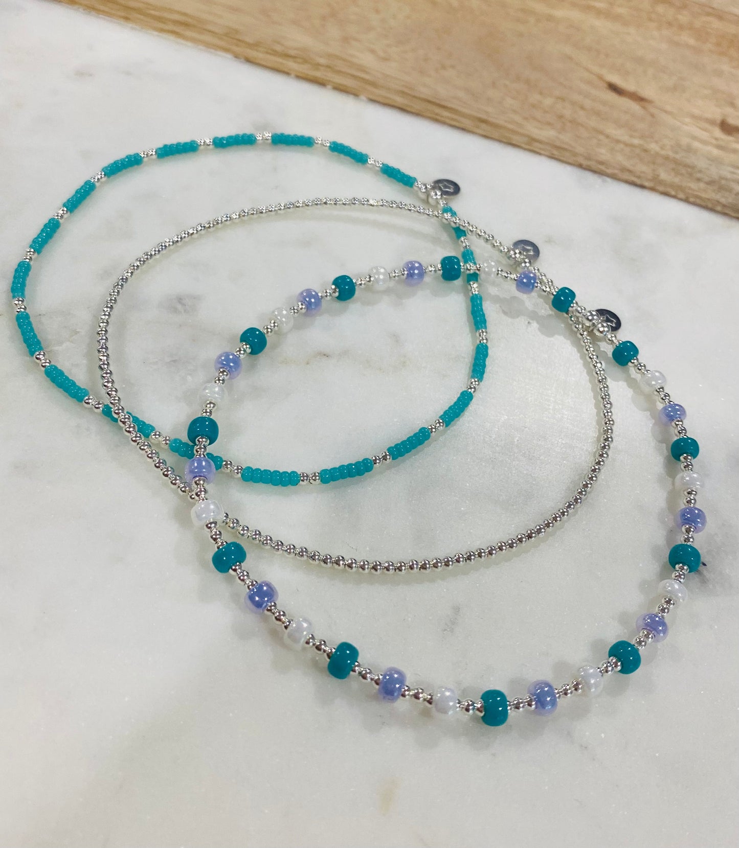 Mermaid Miyuki Anklet Stack Set of 3