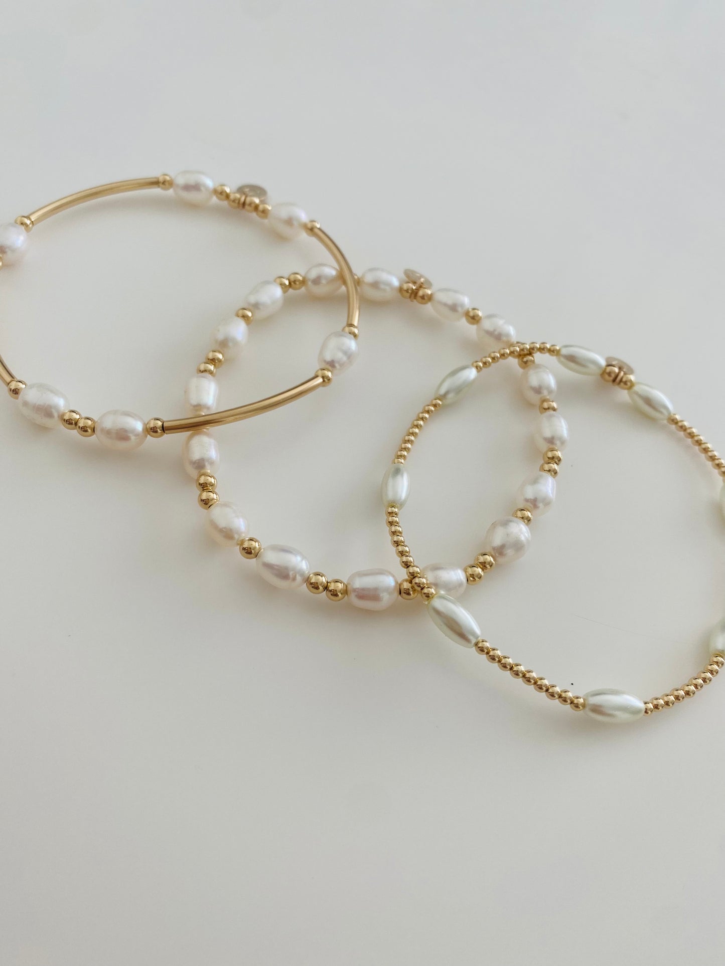 Gold Pearl Bangle