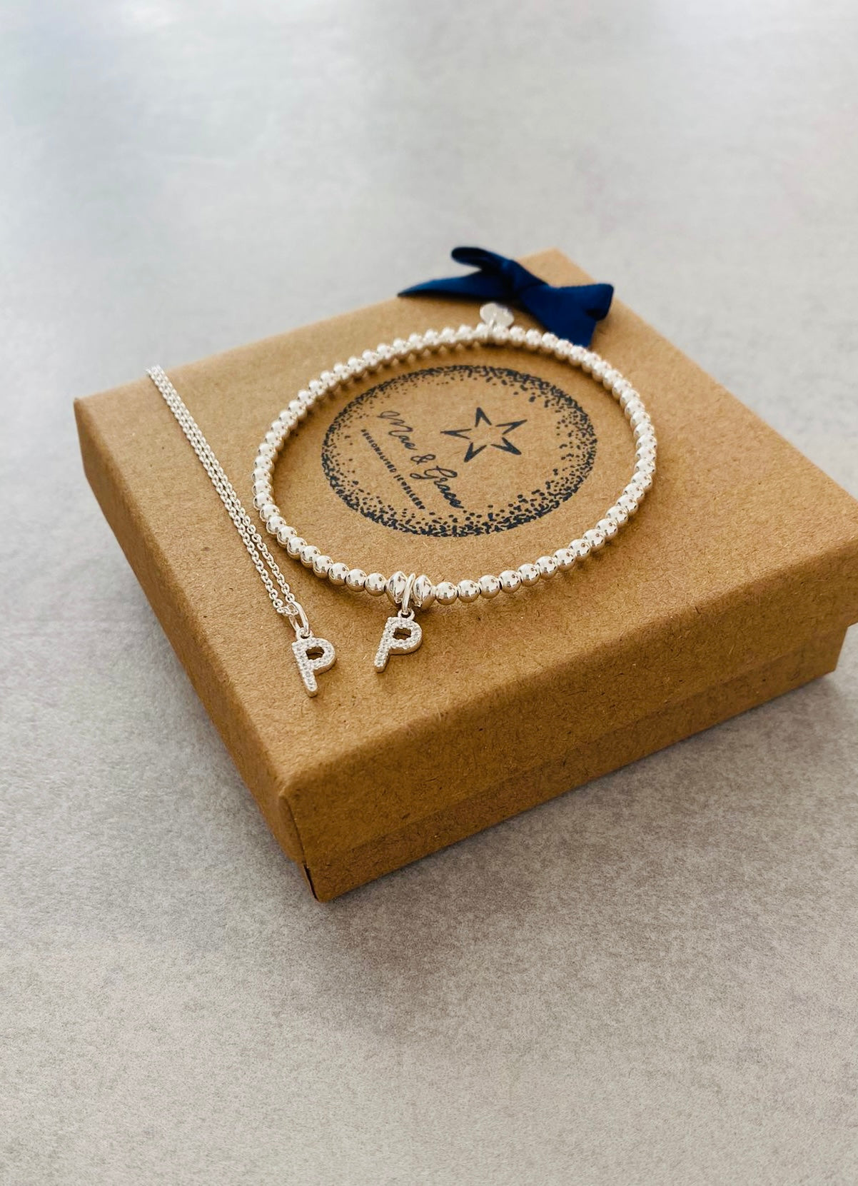Initial Necklace and Bracelet