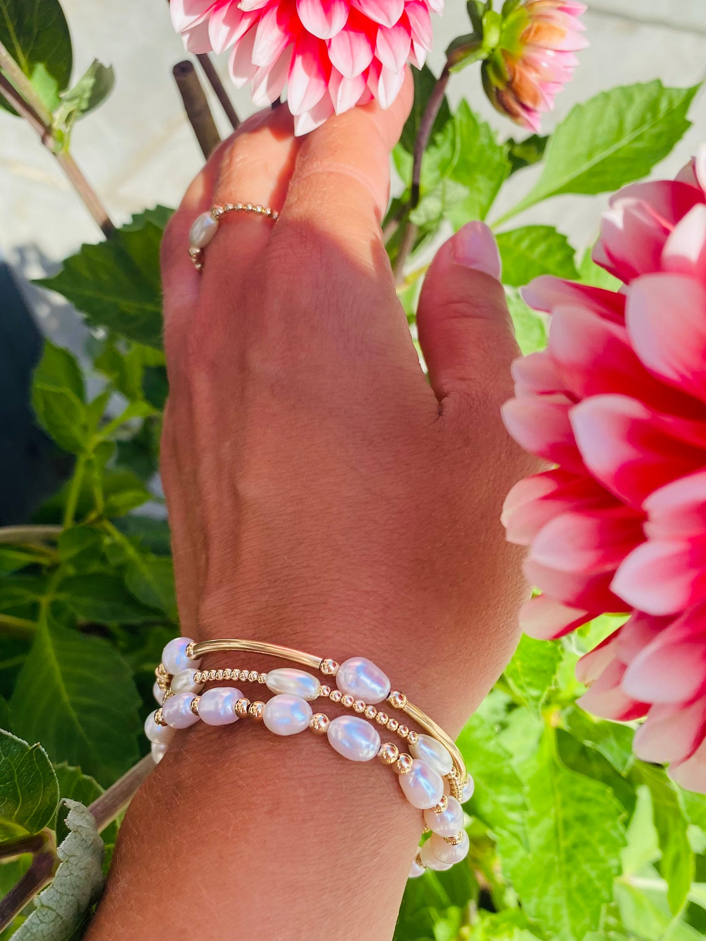 Gold Pearl Chunky Bracelet
