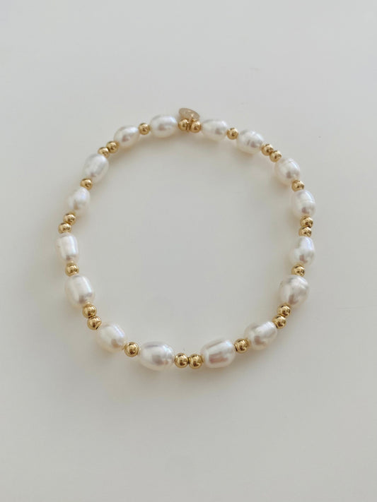 Gold Pearl Chunky Bracelet