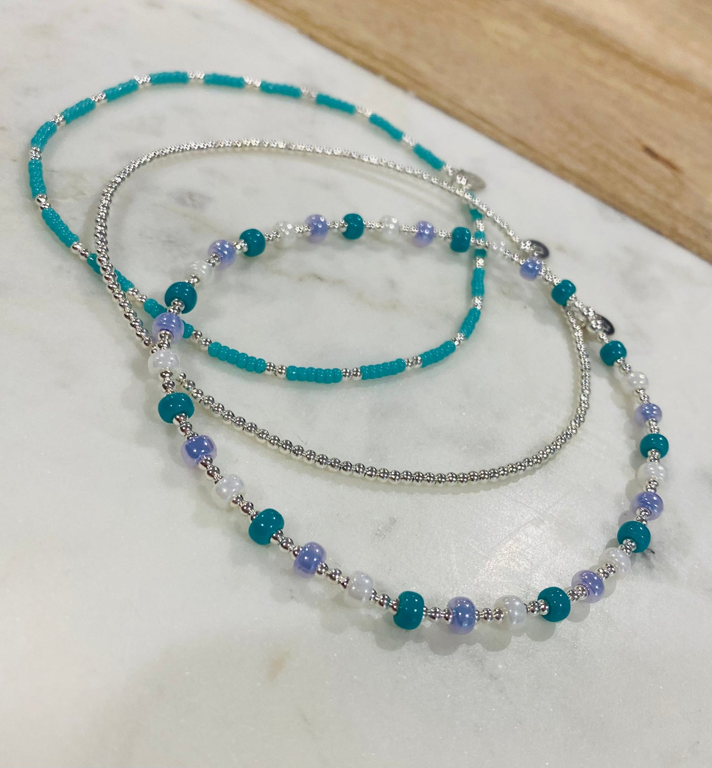 Mermaid Miyuki Anklet Stack Set of 3