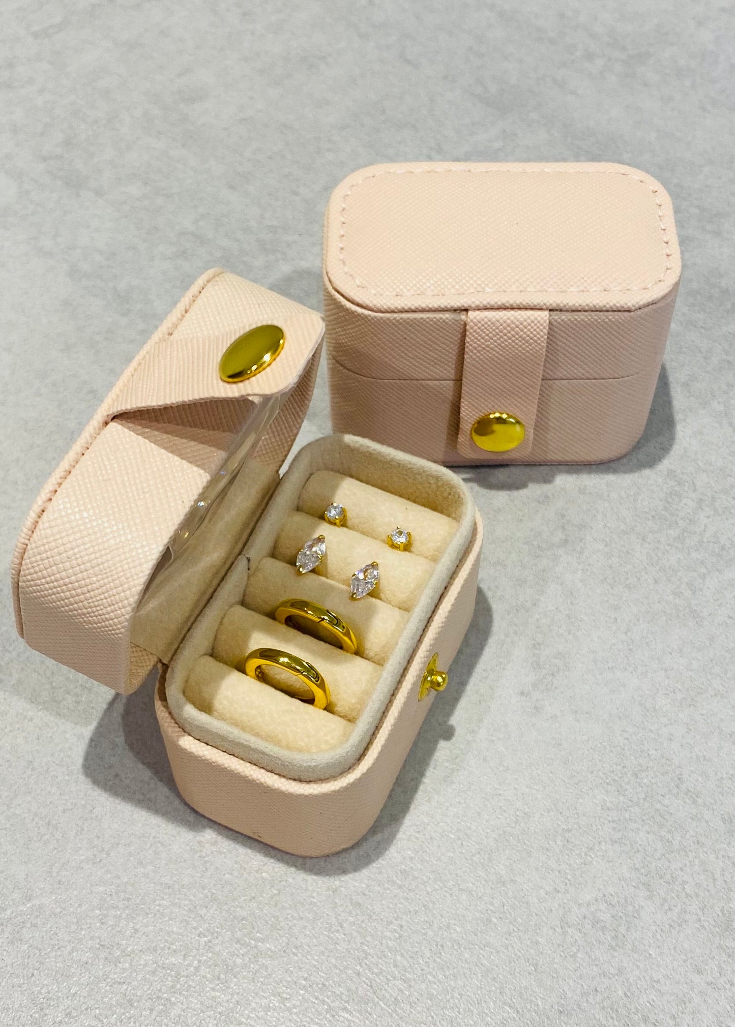 Gold Earring Stack and Box