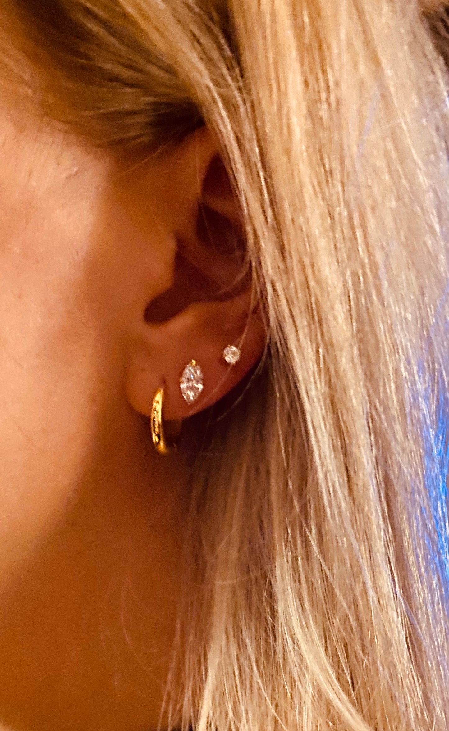 Gold Earring Stack and Box