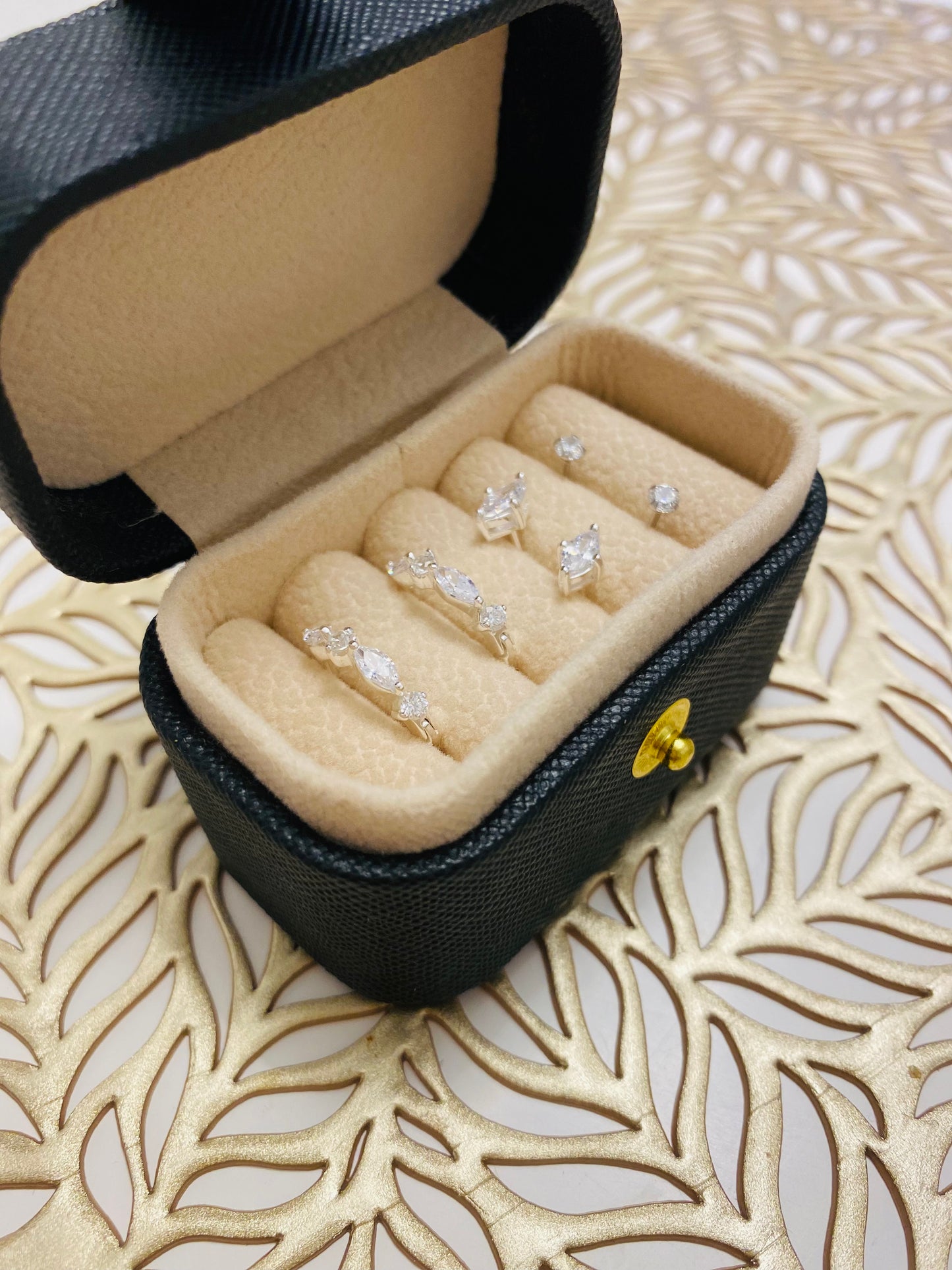 Silver Earring Stack and Box