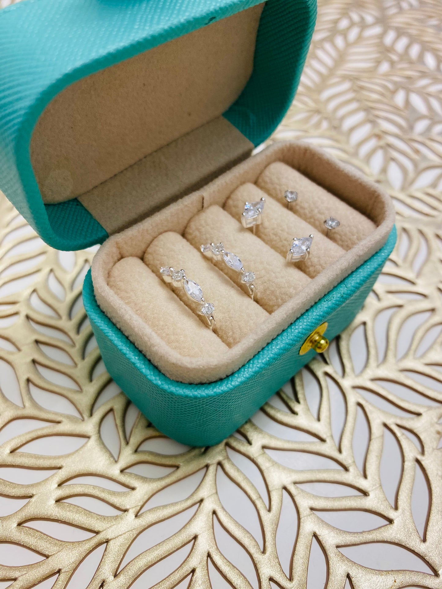 Silver Earring Stack and Box
