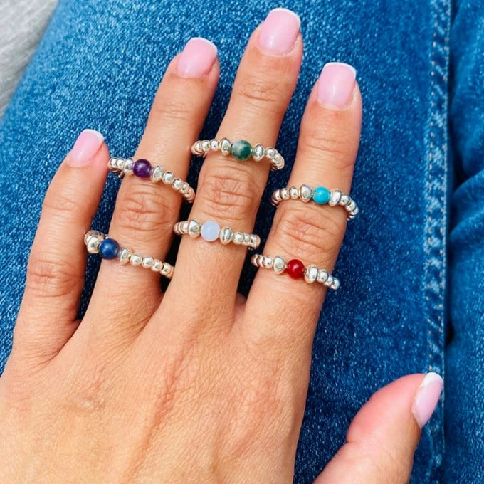 Precious Gemstone Stacking Ring