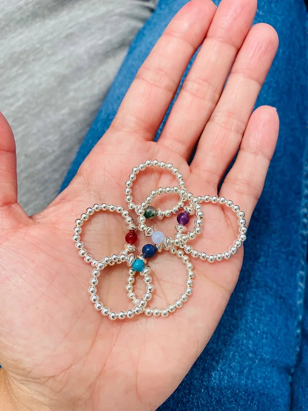 Precious Gemstone Stacking Ring