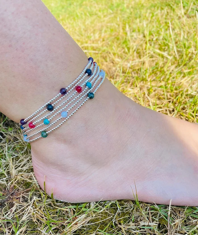 Precious Gemstone Anklet