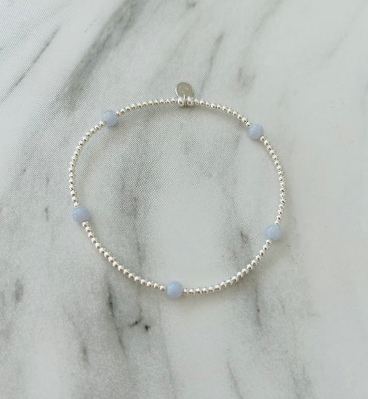 Blue Lace Agate Stacking Bracelet