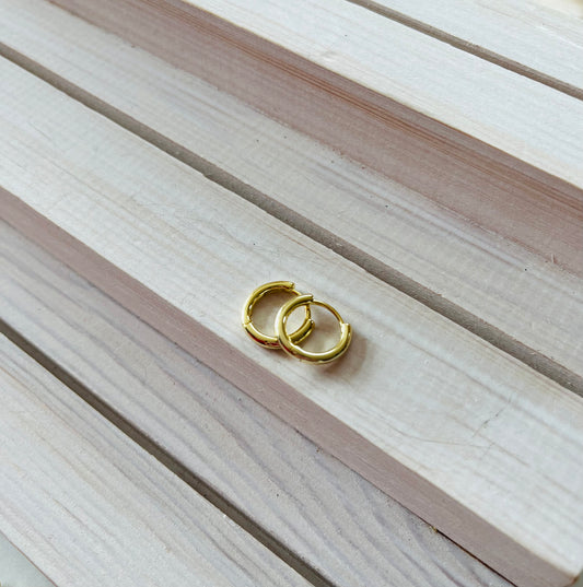 Gold hoop huggies
