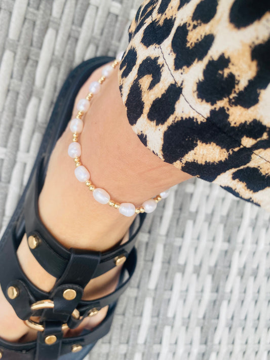 Gold Pearl Anklet