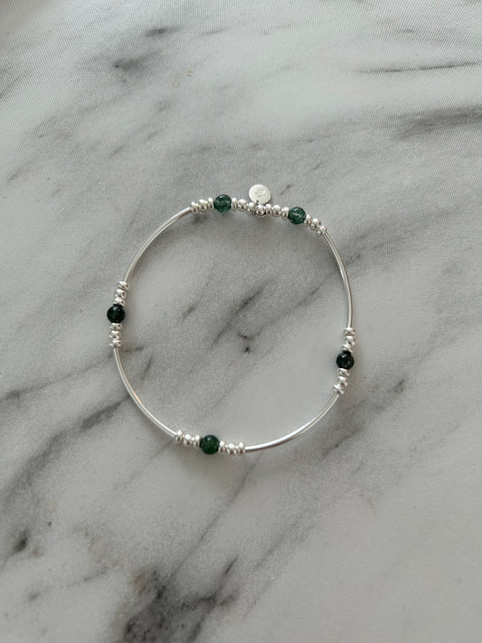 Green Moss Agate Bangle
