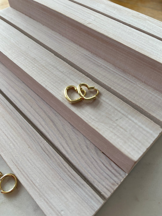 Gold Heart Huggies