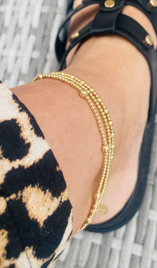 Gold Anklet Stack