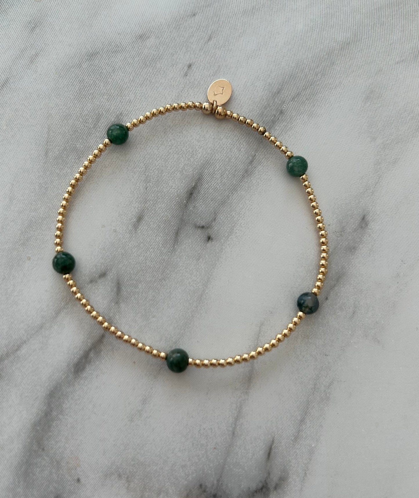 Green Moss Agate Stacking Bracelet