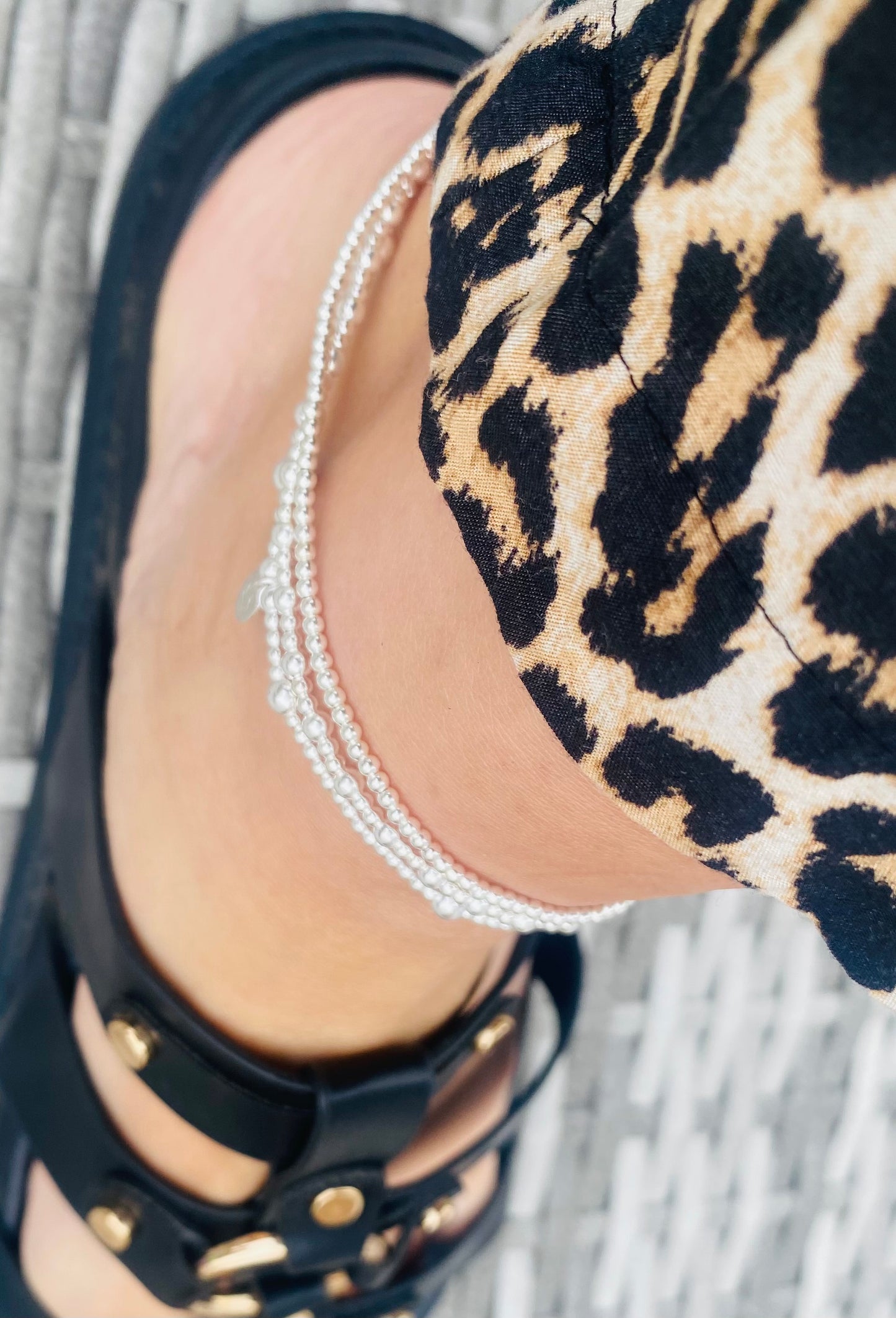 Silver Anklet Stack