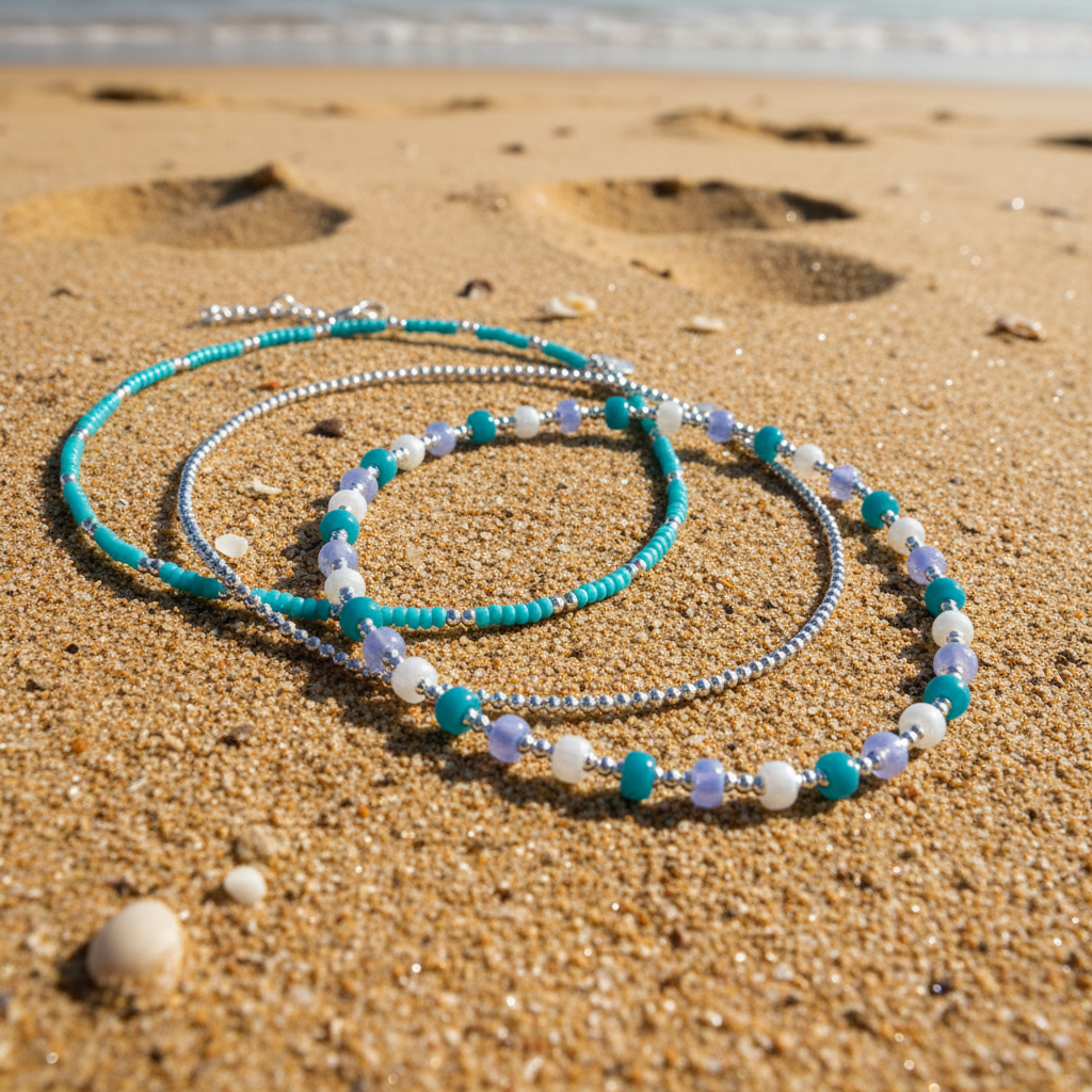 Mermaid Miyuki Anklet Stack Set of 3