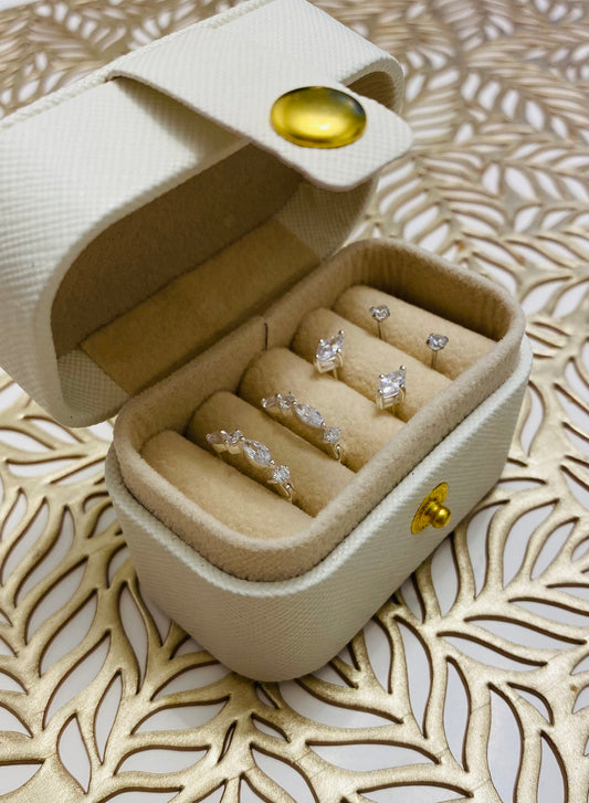 Silver Earring Stack and Box